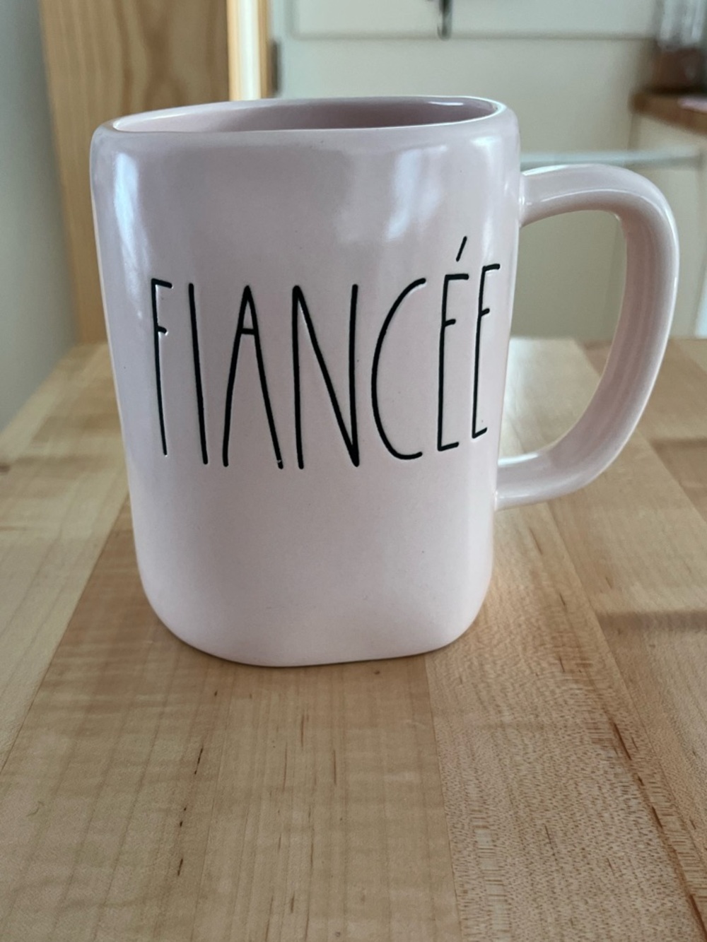 Rae Dunn Fiancée Pink Ceramic Mug